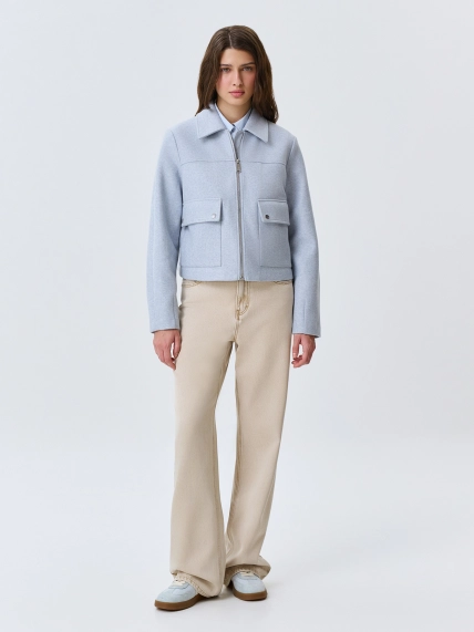 Яркий жакет из пальтовой ткани