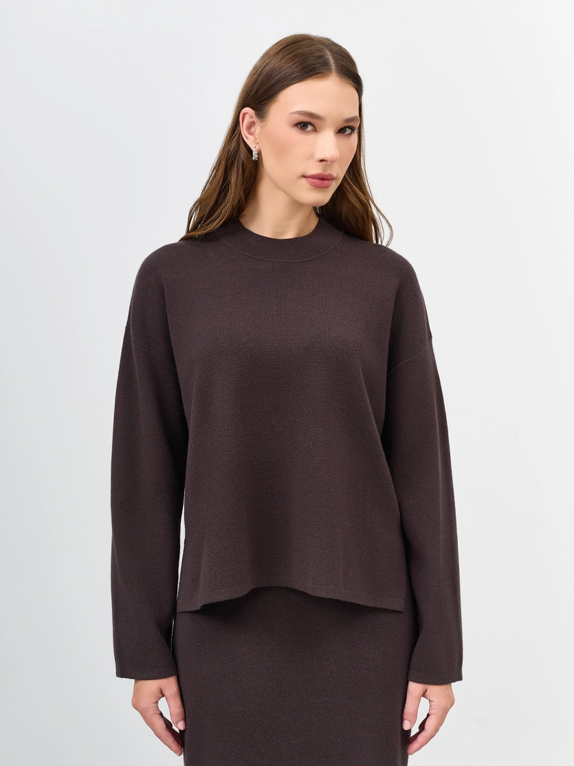 Свободный свитер с ангорой