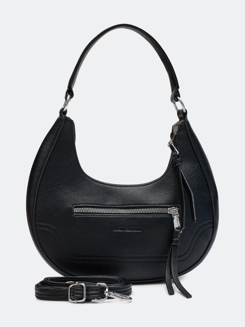 Сумка-багет из мягкой эко кожи