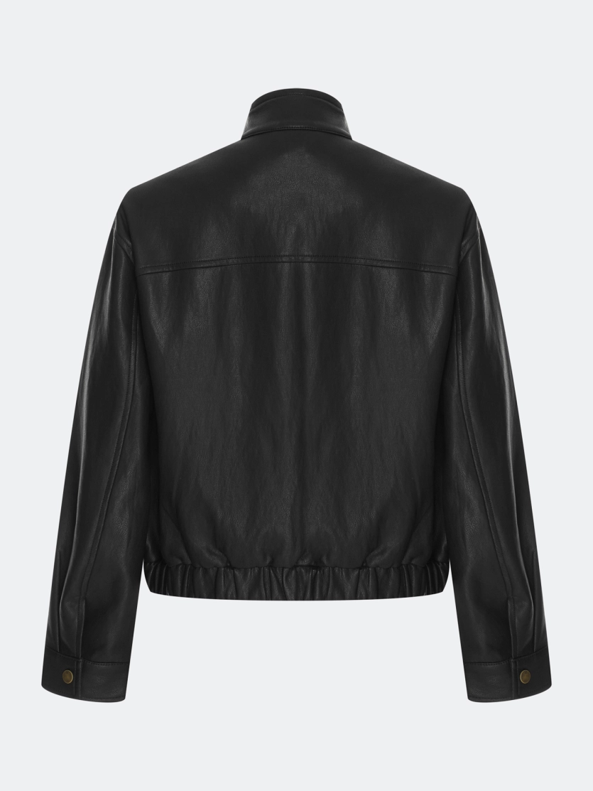 Куртка из эко кожи с воротником-стойкой