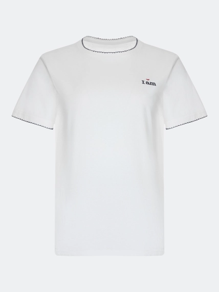 Футболка из тенселя с деликатной вышивкой