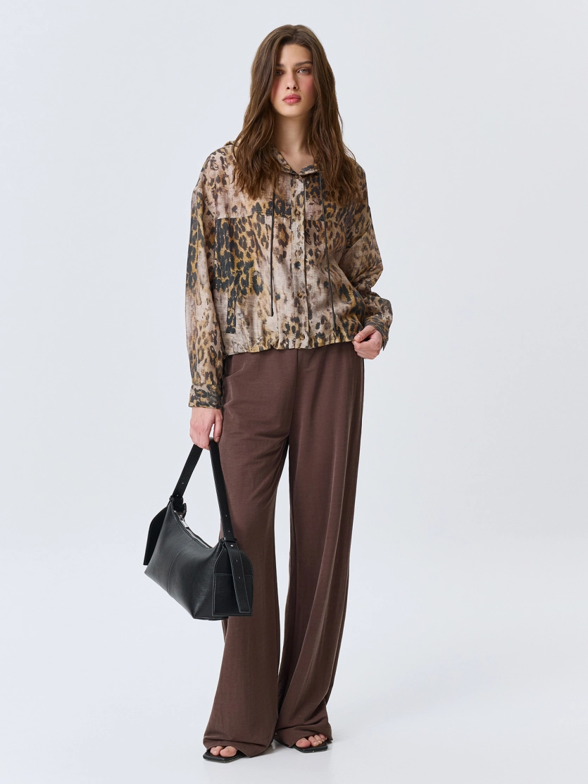 Худи из тенселя с принтом