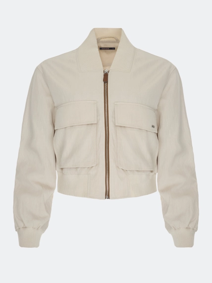 Укороченный бомбер с широким рибом