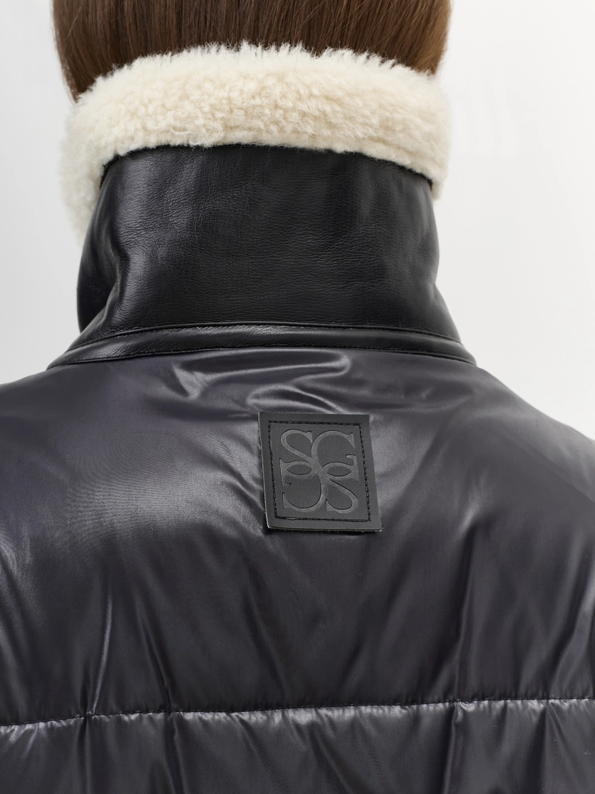 Комбинированная куртка с овчиной