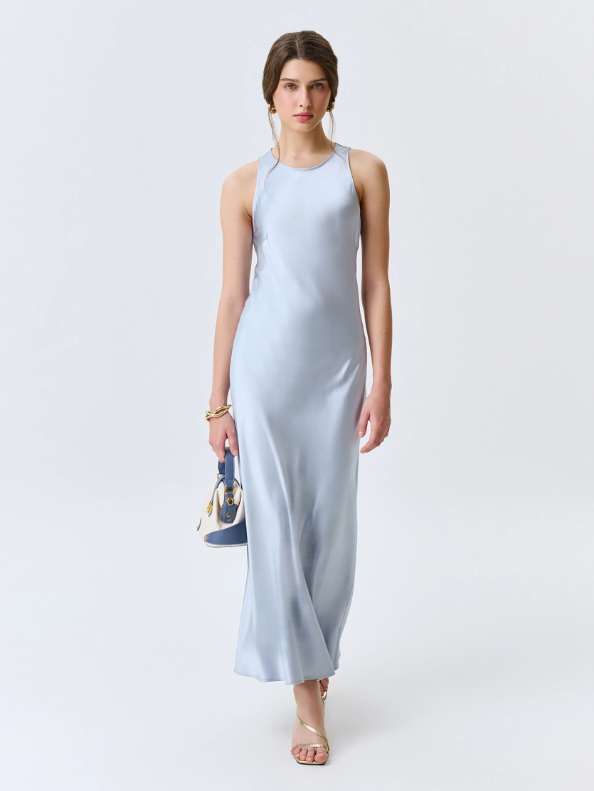Сатиновое платье из смесовой вискозы
