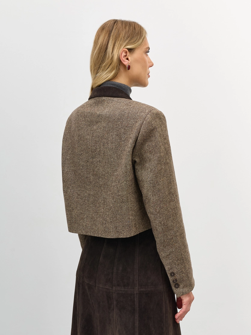 Укороченный жакет из твида
