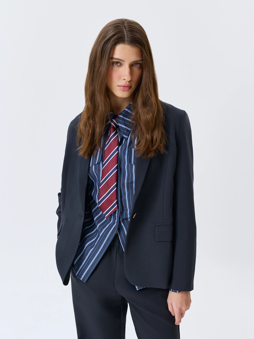 Однобортный свободный жакет