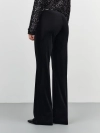 Бархатные брюки клеш с акцентым поясом