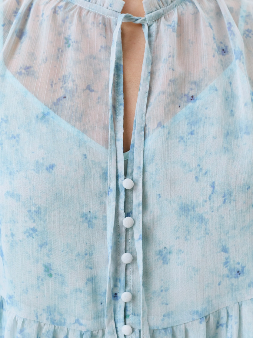 Полупрозрачная блузка с флоральным принтом