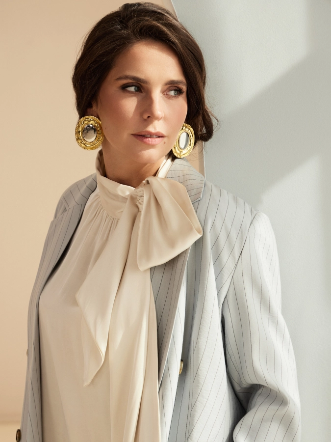 Двубортный жакет в тонкую полоску SAVAGE