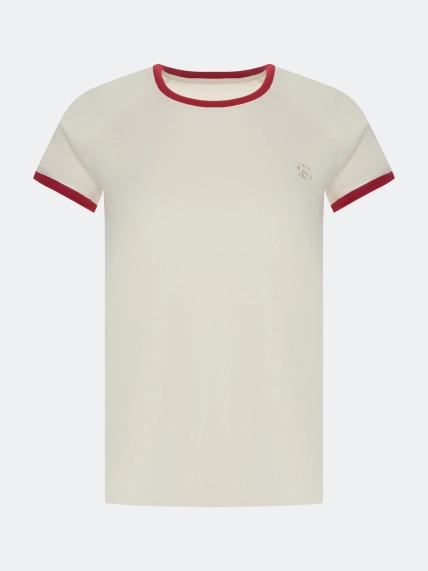 Приталенная футболка с контрастным рибом