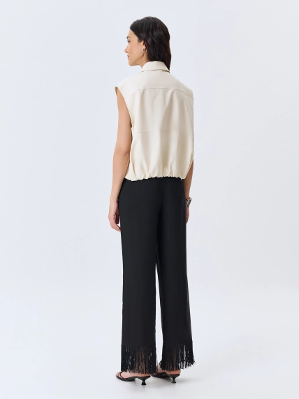 Прямые брюки с бахромой