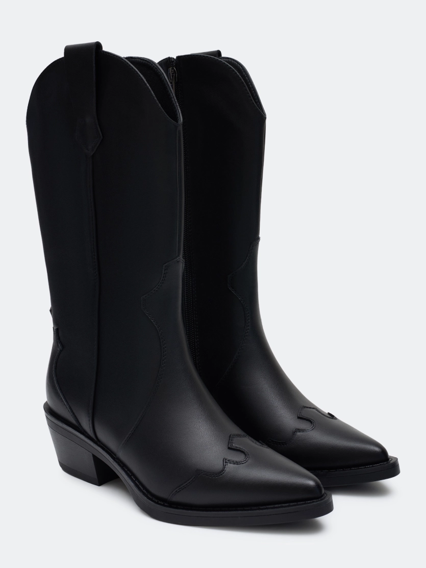 Полусапоги-казаки из натуральной кожи